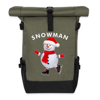 bonhomme de neige - Sac à dos roll top - olive/noir - Devant