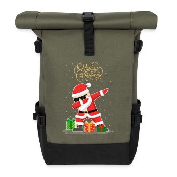 Drôle de Père Noël qui tamponne la neige - Sac à dos roll top - olive/noir - Devant
