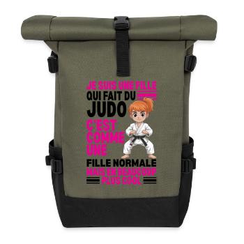 I'm a Girl Who Practices Judo - Roll Top Backpack - olive/black - Front
