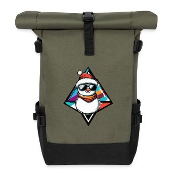 Bande dessinée Bonhomme de neige avec lunettes de soleil - Sac à dos roll top - olive/noir - Devant