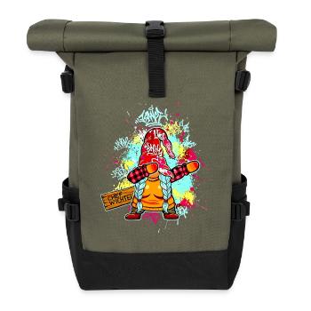 CHEF WICHTEL Dab Graffiti Weiblich Xmas Spruch - Sac à dos roll top - olive/noir - Devant