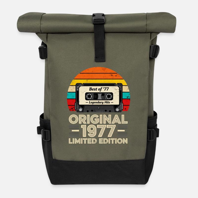 Original 1977 Limited Edition Legendary Hits - Rolltop Rucksack - Olive/Schwarz