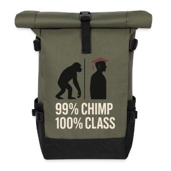 Prehistoric stone tools of Homo - Roll Top Backpack - olive/black - Front