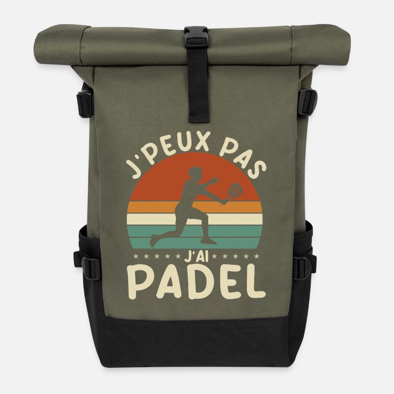 Je peux pas j ai padel - Sac à dos roll top - olive/noir