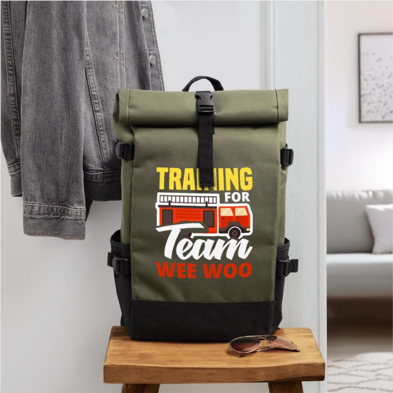 Wee Woo Squad Fire Tiny Firefighter Roll Top Backpack