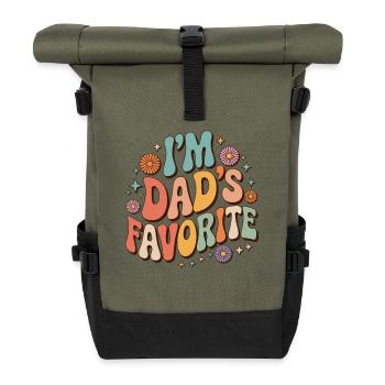 I'm Dad's favorite - Roll Top Backpack - olive/black - Front