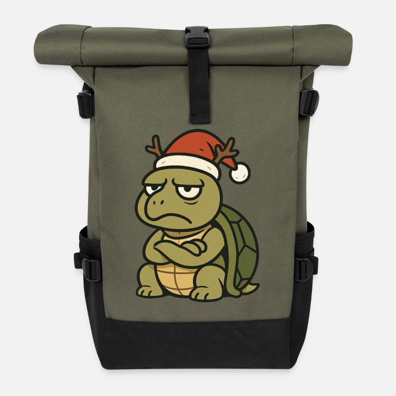La Tortue de Noël Sombre - Sac à dos roll top - olive/noir