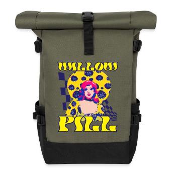 Reine de la mode néon pop art vif - Sac à dos roll top - olive/noir - Devant