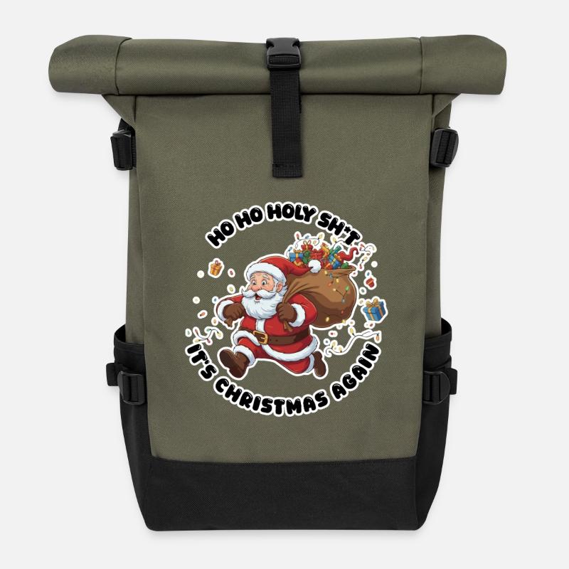 Ho Ho de, c’est encore Noël - Sac à dos roll top - olive/noir