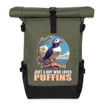 Puffin Papageientaucher - Rolltop Rucksack - Olive/Schwarz - Vorne