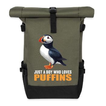 Puffin Papageientaucher - Rolltop Rucksack - Olive/Schwarz - Vorne