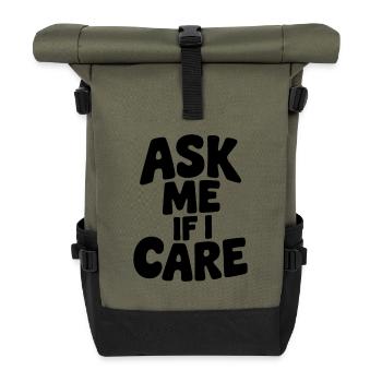 Frag mich, ob es mich interessiert - Rolltop Rucksack - Olive/Schwarz - Vorne