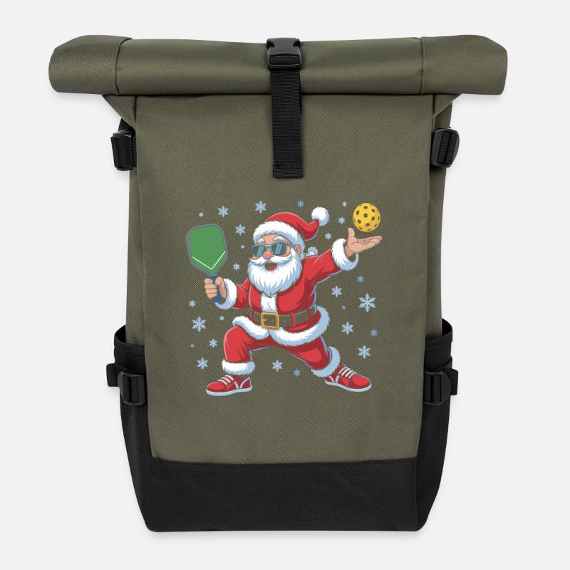 Conception hivernale du Santa Pingpong - Sac à dos roll top - olive/noir