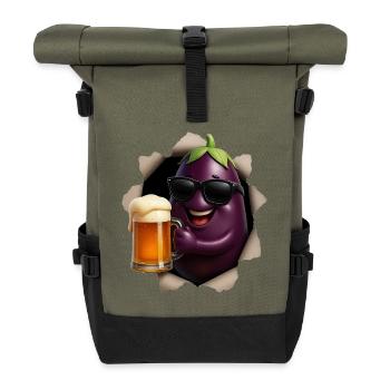 Aubergine Bier - Rolltop Rucksack - Olive/Schwarz - Vorne