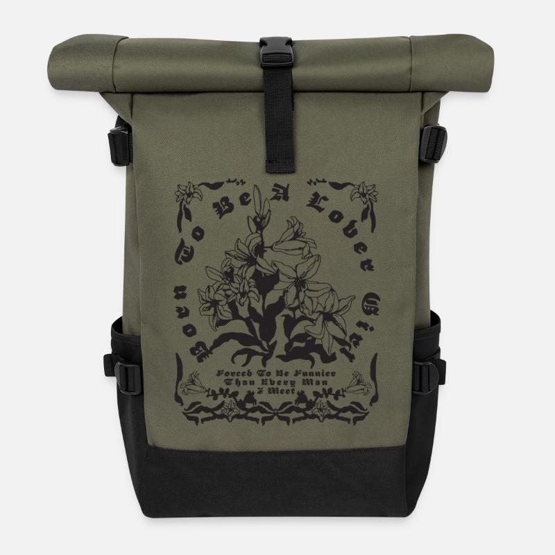 BORN TO BE A LOVER GIRL - Roll Top Backpack - olive/black