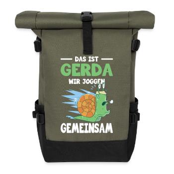 Jogging, Coureur Cadeau, Sport, Forme physique - Sac à dos roll top - olive/noir - Devant