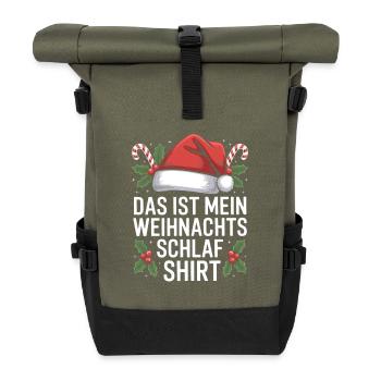 DAS IST MEIN WEIHNACHTS SCHLAF SHIRT - Rolltop Rucksack - Olive/Schwarz - Vorne