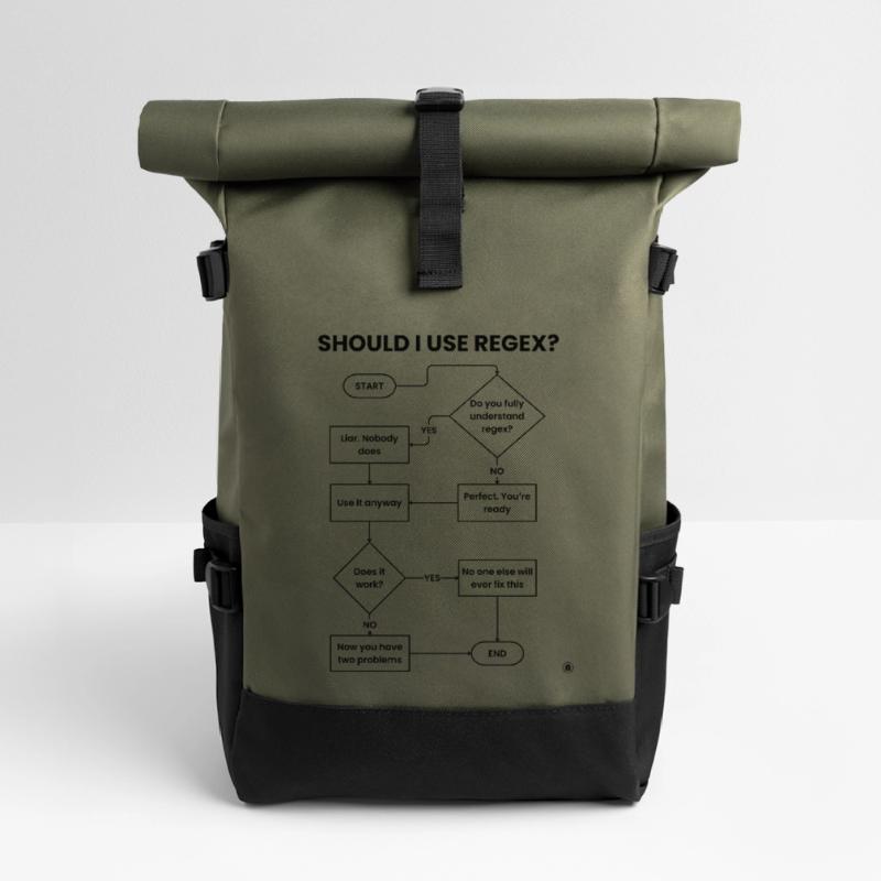 Should I Use Regex Flowchart - Two Problems Gift Roll Top Backpack