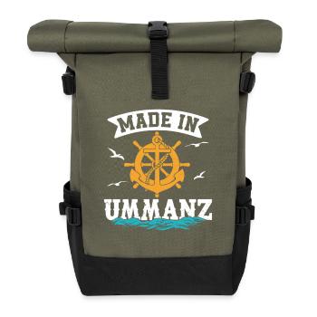 Baltic Sea holiday MADE IN UMMANZ Fun - Roll Top Backpack - olive/black - Front