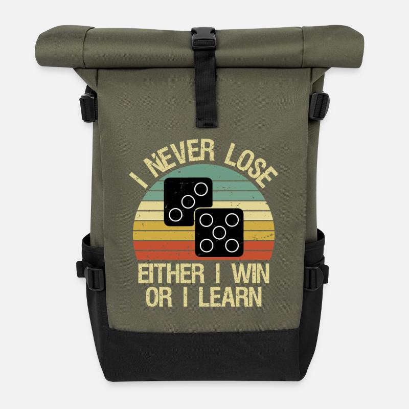 Meilleur joueur d’échecs pour hommes Jeu de société pour garçons - Sac à dos roll top - olive/noir