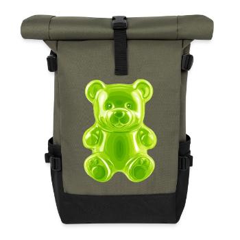 Ours en caoutchouc vert - Sac à dos roll top - olive/noir - Devant