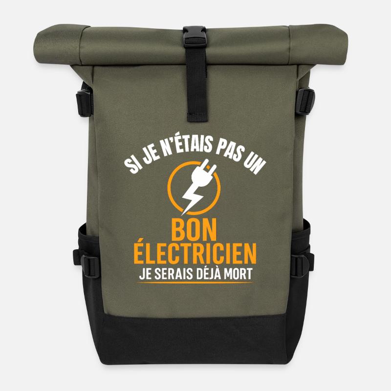 Good electrician otherwise already dead humor - Roll Top Backpack - olive/black