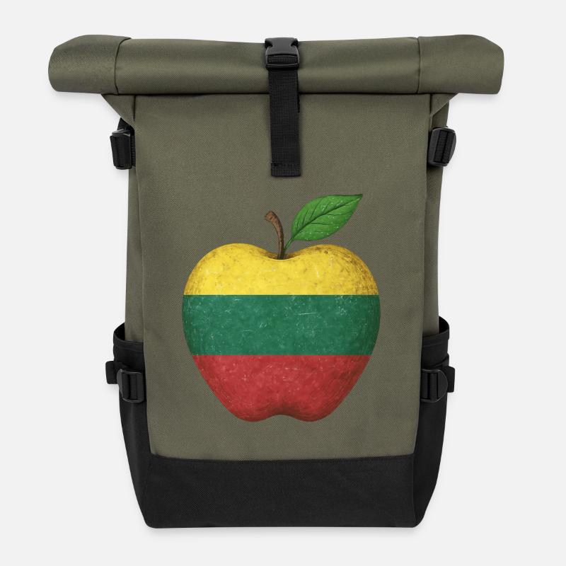 Lituanie - Sac à dos roll top - olive/noir