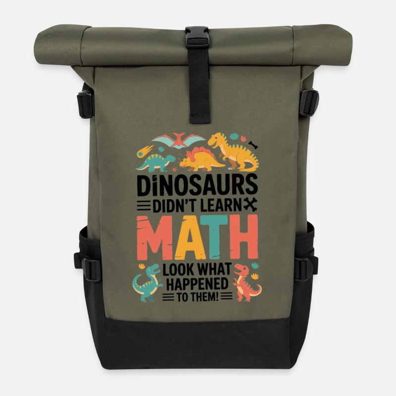 Citation drôle d’un professeur de dinosaures n’a pas appris les maths - Sac à dos roll top - olive/noir