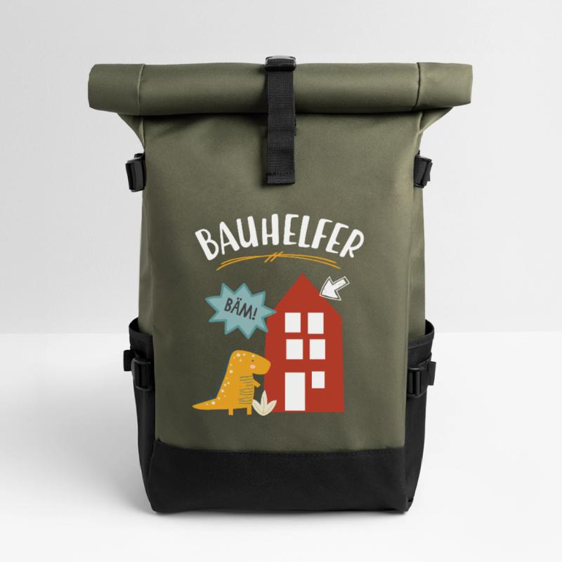 Construction Workers House Construction Construction Craftsmen Roll Top Backpack