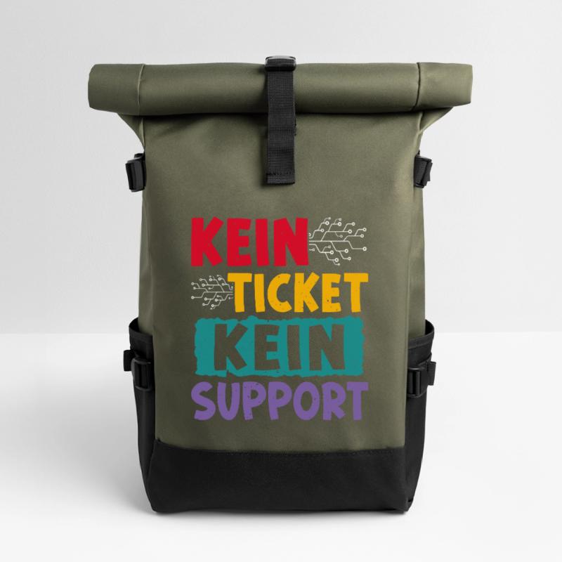 Nerd Computer NO TICKET NO PROBLEM FUNNY Roll Top Backpack