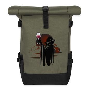 Vampir-Toast bei Sonnenuntergang - Rolltop Rucksack - Olive/Schwarz - Vorne