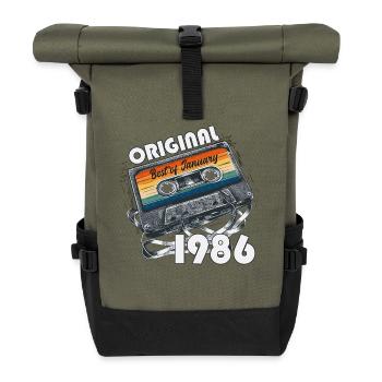 Cassette du 40e anniversaire janvier 1986 - Sac à dos roll top - olive/noir - Devant