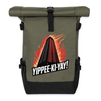 Feuriger Wolkenkratzer-Boom - Rolltop Rucksack - Olive/Schwarz - Vorne