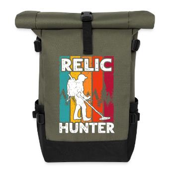 Détecteur de reliques Sondes détecteurs de métaux - Sac à dos roll top - olive/noir - Devant