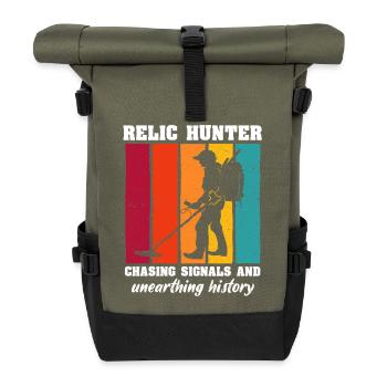 Recherche de reliques au détecteur de métaux - Sac à dos roll top - olive/noir - Devant