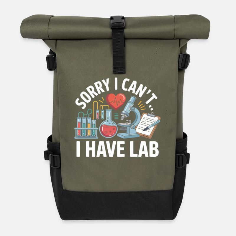Sorry, ich hab Labor - Rolltop Rucksack - Olive/Schwarz