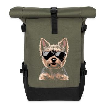 Yorkshire Terrier - Roll Top Backpack - olive/black - Front