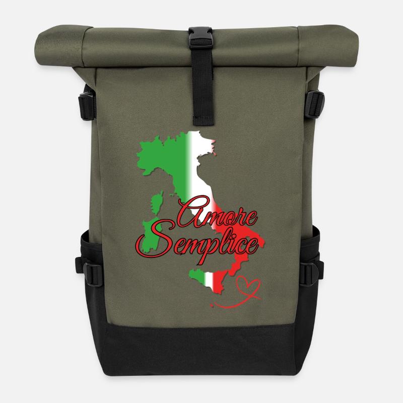 Amore Semplice Italia - Rolltop Rucksack - Olive/Schwarz