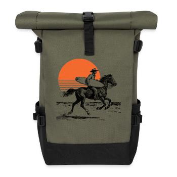 Surfer Cowboy - Roll Top Backpack - olive/black - Front