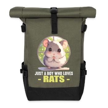 Rat Rat - Roll Top Backpack - olive/black - Front