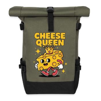 Cheese Queen – Fromage à couronne - Sac à dos roll top - olive/noir - Devant
