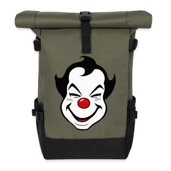 Cheerful Clown Face Carnival Carnival Carnival - Roll Top Backpack - olive/black - Front