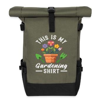 Succulente amoureuse des plantes. Voilà - Sac à dos roll top - olive/noir - Devant