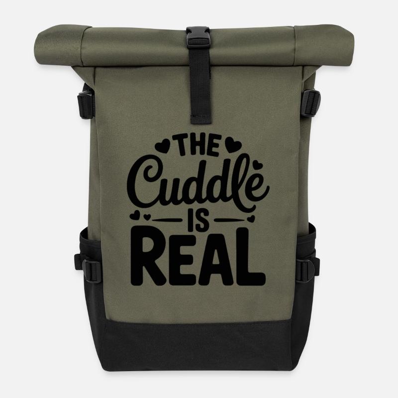 Hugging is real - Roll Top Backpack - olive/black