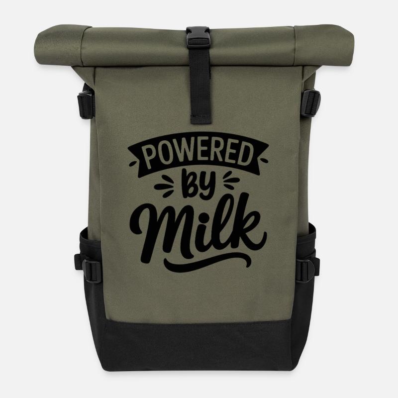 Powered by Milk - Roll Top Backpack - olive/black