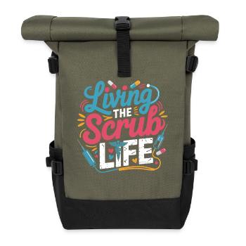 Vivre la vie de broussailles - Sac à dos roll top - olive/noir - Devant