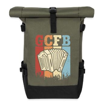 Styrian Accordion GCFB Accordion Squeezebox - Roll Top Backpack - olive/black - Front
