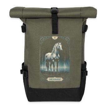 Bäckahäst Mythologische Kreaturen - Rolltop Rucksack - Olive/Schwarz - Vorne