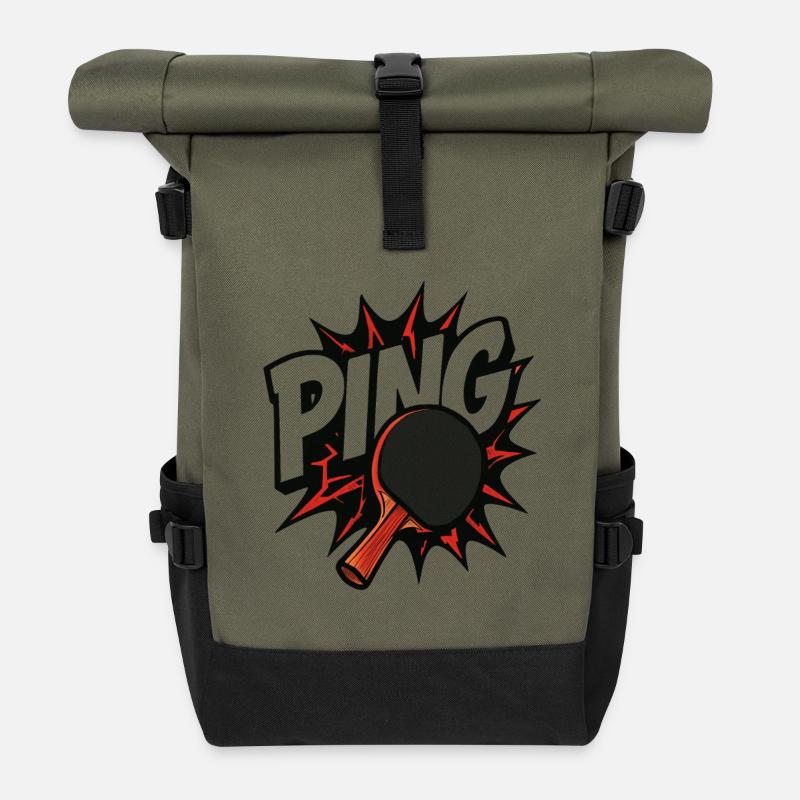 Ping Pong - Tennis de Table - Roll Top Backpack - olive/black