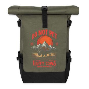 Les bisons vintage ne caressent pas les vaches duveteuses Bizons drôles - Sac à dos roll top - olive/noir - Devant